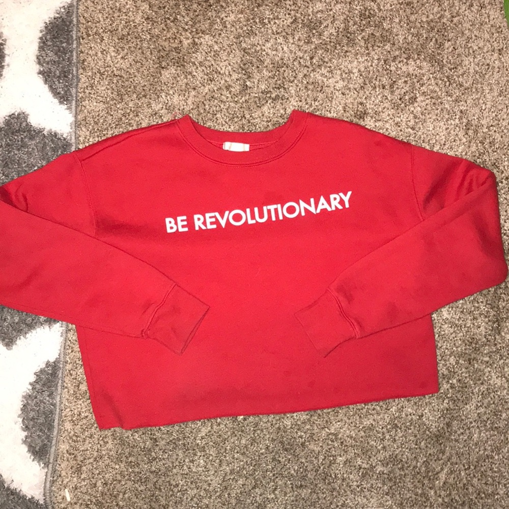 cropped revolutionary red sweatshirt